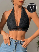 Sexy Triangle-Cup-Spitzen-Bralette ohne Bügel in Schwarz
