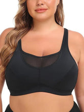 Sujetador push up de copa completa para mujer, talla grande, color negro