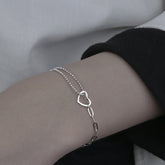 Silver Heart Chain Bracelet