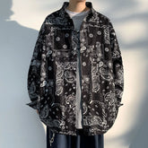 Camisa oversize con estampado de cachemira