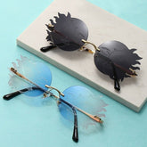 Gafas de sol poligonales con cara sonriente