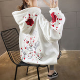 Sudadera con capucha vintage de estilo coreano de gran tamaño