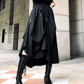 Splicing Buckle Gothic Skirt