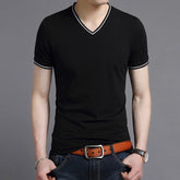 Elio - V Neck Solid T-Shirt