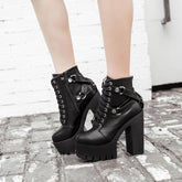 Lace-up Platform Ankle Boots