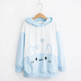 Sudadera con capucha con estampado de gato kawaii