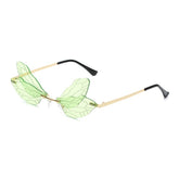 Gafas sin montura con forma de ala de libélula