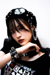 Boina con calavera gótica de Harajuku