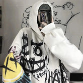 Sudadera con capucha de gran tamaño con grafiti de Harajuku