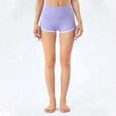 Yoga- und Fitness-Hotpants mit Kordelzug und hoher Taille für Damen