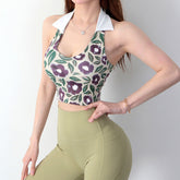 Top deportivo y de yoga para mujer con estampado floral
