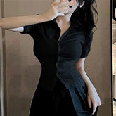 Camisas de vestir de algodón con mangas 3/4