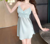 Camisón de encaje Avidlove para dormir, camisón con escote en V y combinación completa