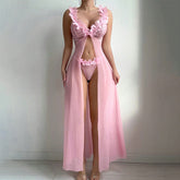 Low-Cut Lace Embroidered Underwear Long Dress