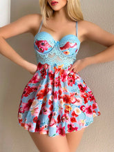 Blue Dream Night Floral Strap Mini Nightgown