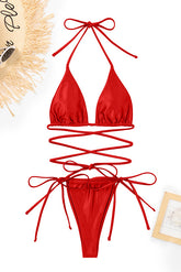 Conjunto de traje de baño de satén