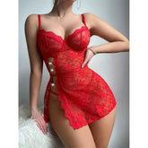 Pajamas Lace See-Through Temptation Side Slit Nightdress