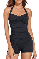 Ladies Halter Neck 1 Piece Bikini Bodysuit Swimwear