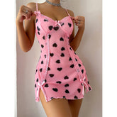 Heart Print Nightdress Two-piece Pajamas