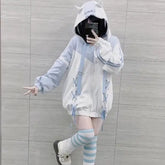 Y2K Oversized Pastell Sportjacke