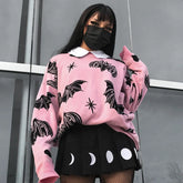 Rosa Fledermaus Y2K Gothic Pullover