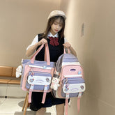 Conjunto de mochila y bolso con estética escolar japonesa