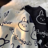 Pullover mit Cartoon-Kaninchen