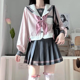 Kawaii Sailor Outfit Set - Shirt & Skirt