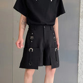 Pantalones cortos cargo holgados de estilo gótico