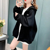 Korean Oversized Zipper Hoodie Jacket