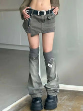 Y2K Denim Outfit Set - Rock & Beinwärmer