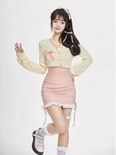 Kawaii Summer Slim Outfit Set �Mini Dress & Cardigan