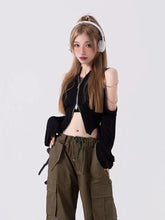 Conjunto de ropa Y2K: camiseta de manga larga y pantalones cargo