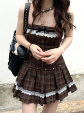 Korean Elegant Outfit Set - Lace Top & Mini Skirt