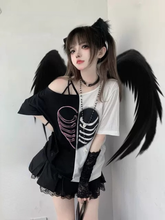 Camiseta de Sohulder con estampado grunge Y2k