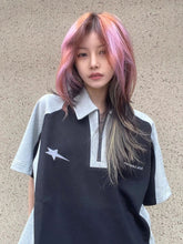 Camiseta de color en contraste Y2k