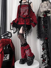 Harajuku Punk Gestreiftes Oberteil & Beinwärmer