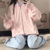 Anime-Kapuzenpullover mit Reißverschluss