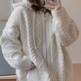 Korean Knit Hooded Cardigan