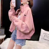 Koreanische übergroße Reißverschlussjacke