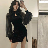 Vestido elegante de estética gótica