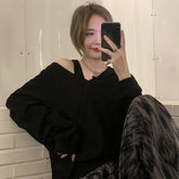 Korean Off Shoulder Sweatshirt