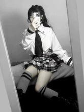 Harajuku Anime Schulmädchen karierter Minirock