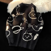 Pullover mit Cartoon-Kaninchen