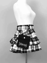 Minifalda a cuadros estilo colegiala de estilo anime de Harajuku