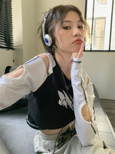 Schulterfreies Y2K-Crop-Top