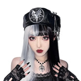 Boina de cuero estilo punk harajuku