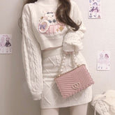 Sweet Rabbit Embroidery Skirt & Sweater Set