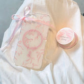 Bonita funda para teléfono con agarre magnético y lazo rosa