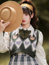 Chaleco tipo suéter con forma de oso kawaii